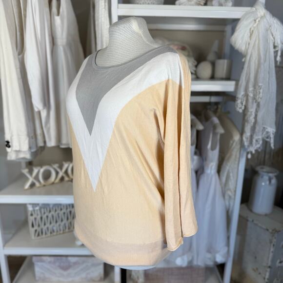 women’s sweaters sz. XL viscose/Poly sweater soft, slimming, color block #3652 - Picture 2 of 7